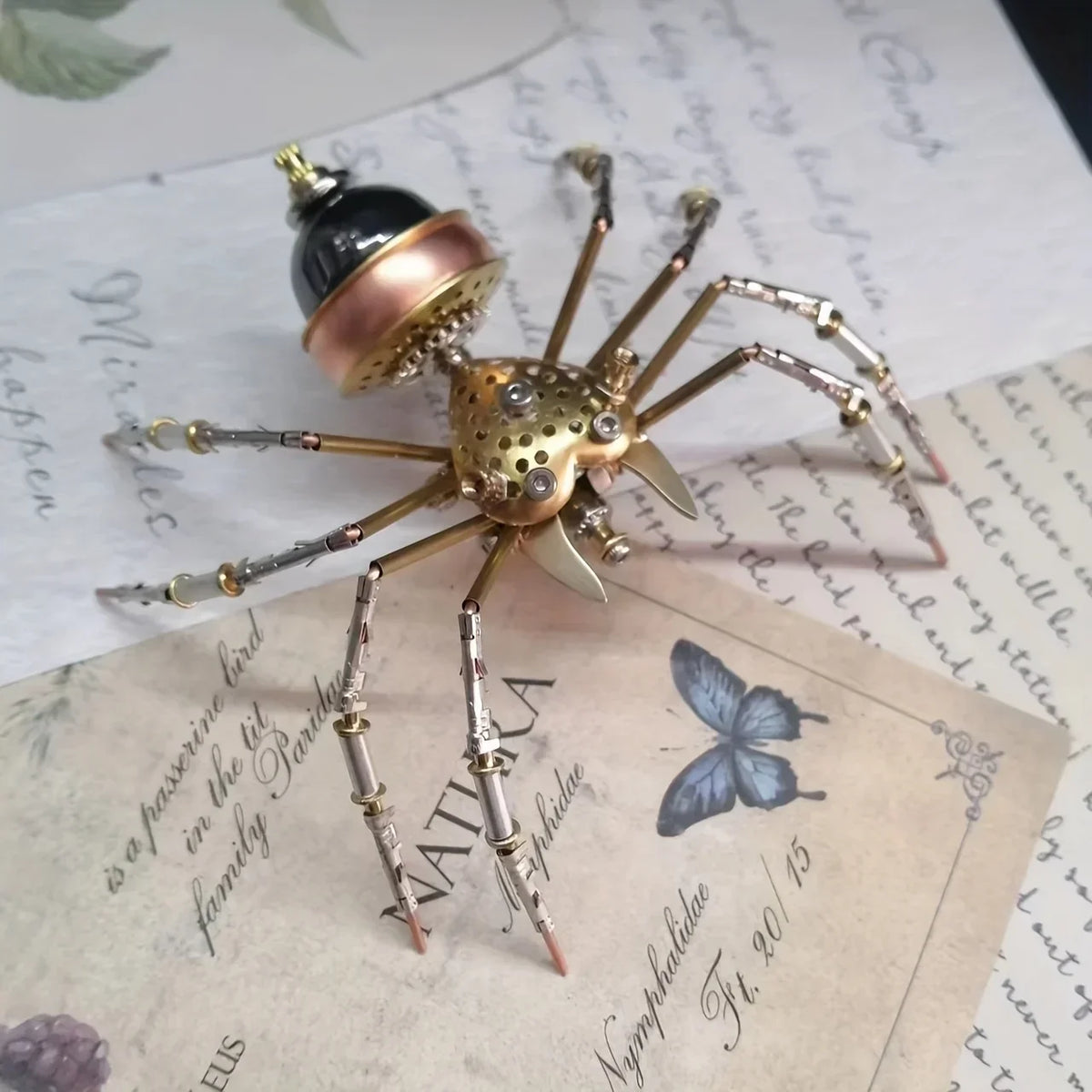 Assembled mechanical metal spider model