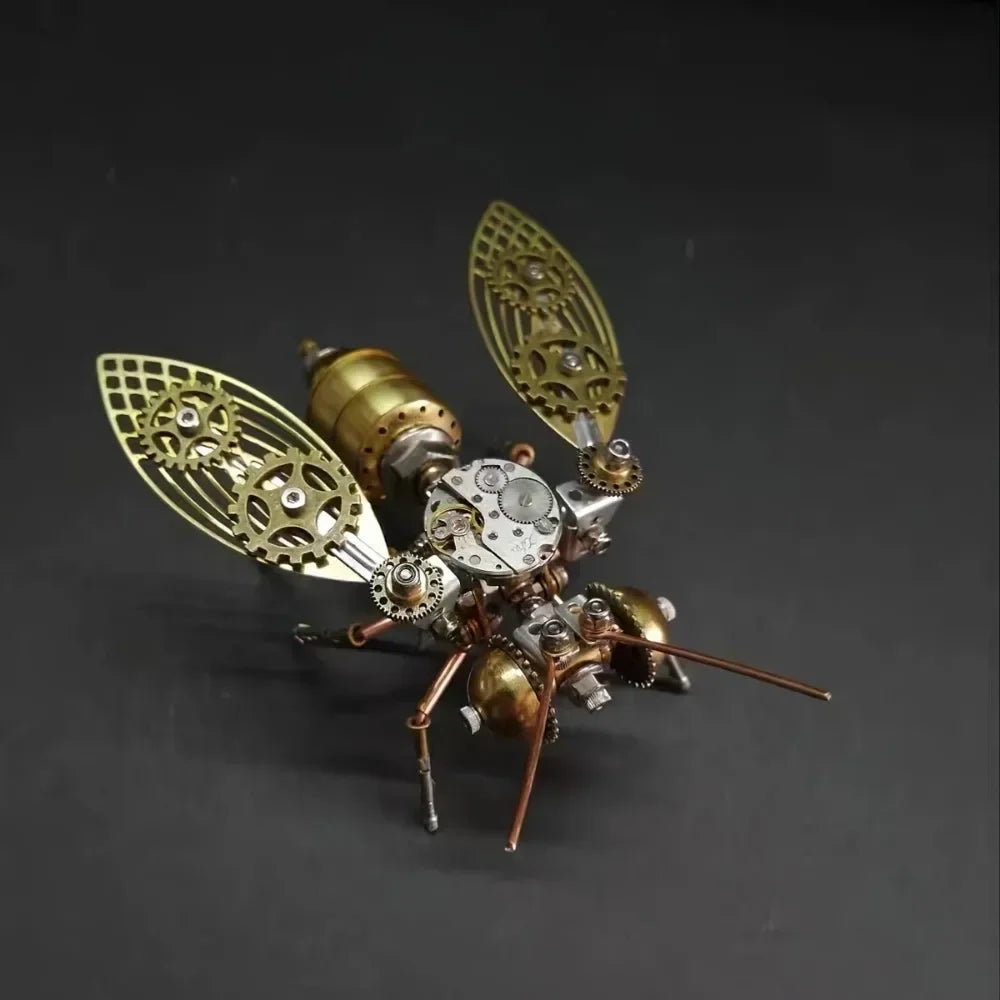 Assembled steampunk metal bee model